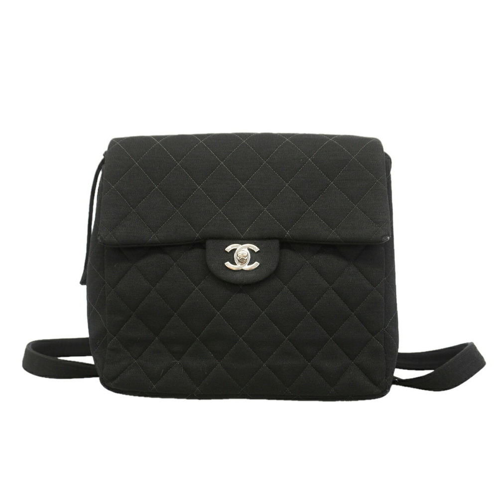 Chanel Matelassé Cotton Backpack/Daypack, Black, Women's